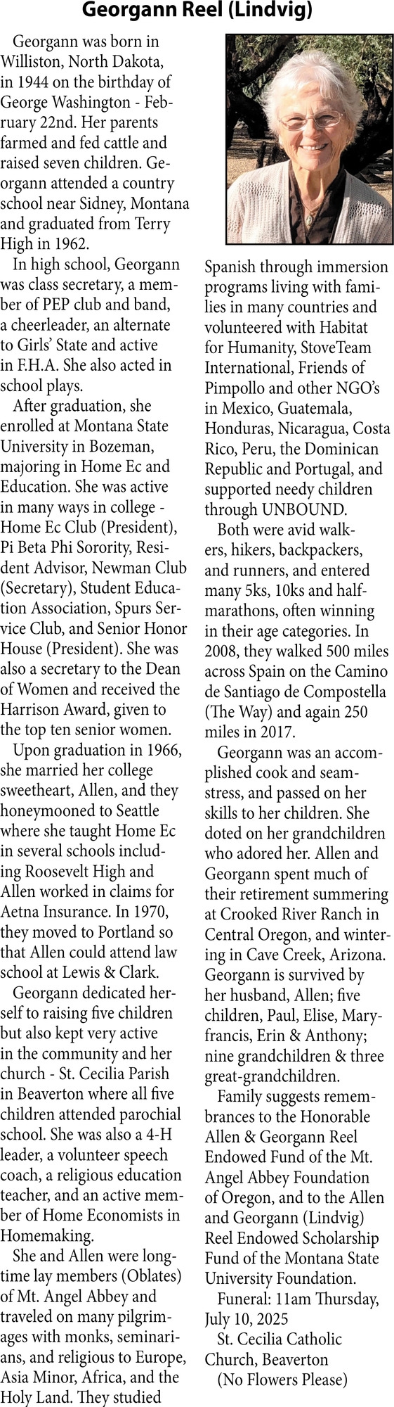 Georgann Reel, Obituaries, Glendive, MT