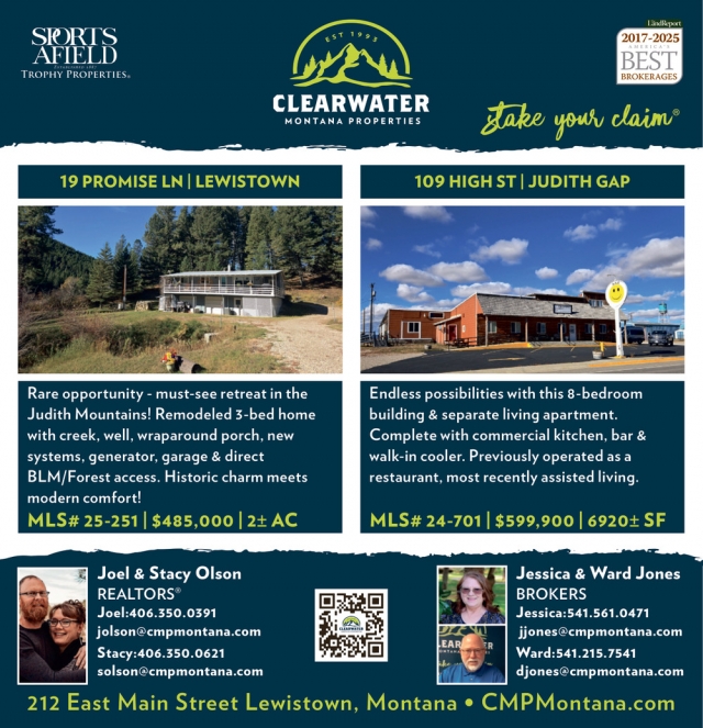 19 Promise Ln / Lewistown, Clearwater Montana Properties - Joel & Stacy Olson / Jessica & Ward Jones