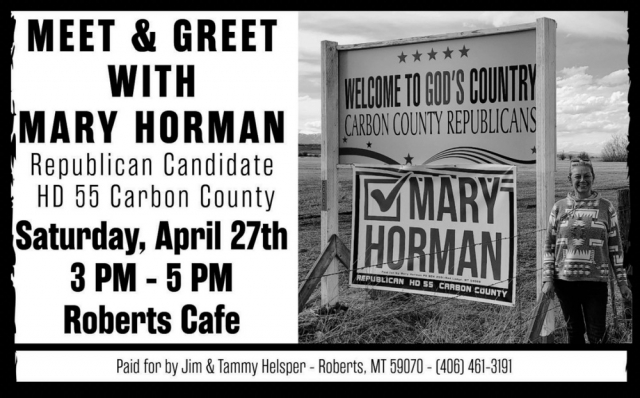Meet & Greet, Mary Horman, Red Lodge, MT