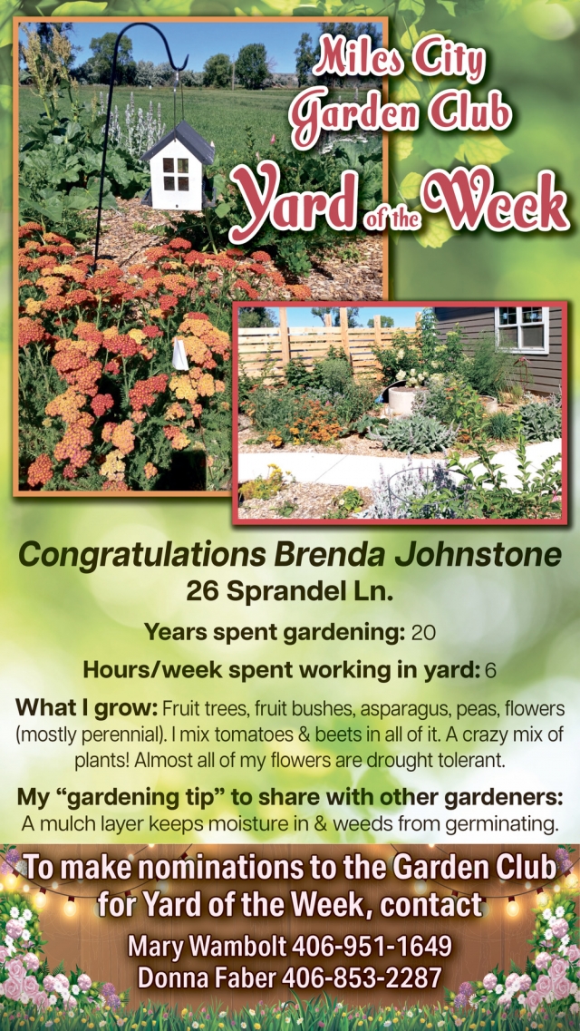Yard of The Week, Miles City Garden Club