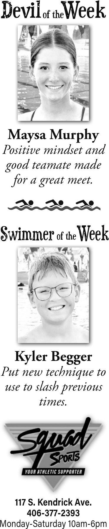 Devil of The Week, Squad Sports, Glendive, MT