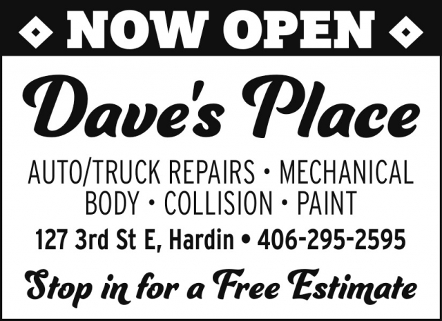 Auto/Truck Repairs, Dave's Place, Hardin, MT
