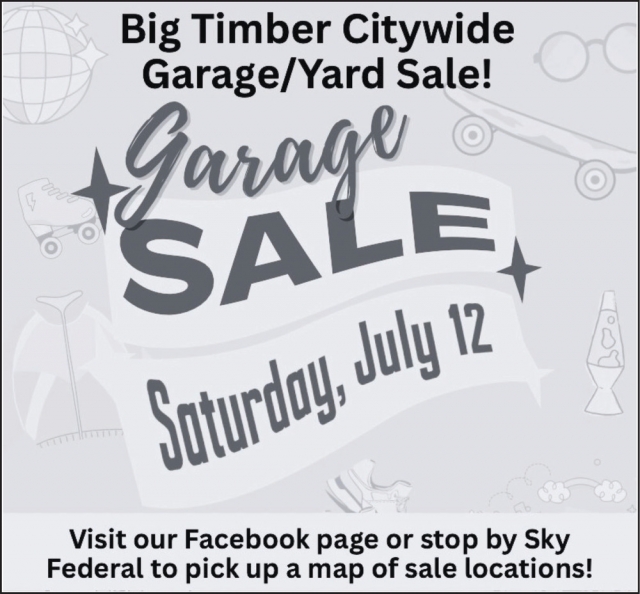 Garage/Yard Sale, Big Timber Citywide Garage/Yard Sale! (July 12, 2025)