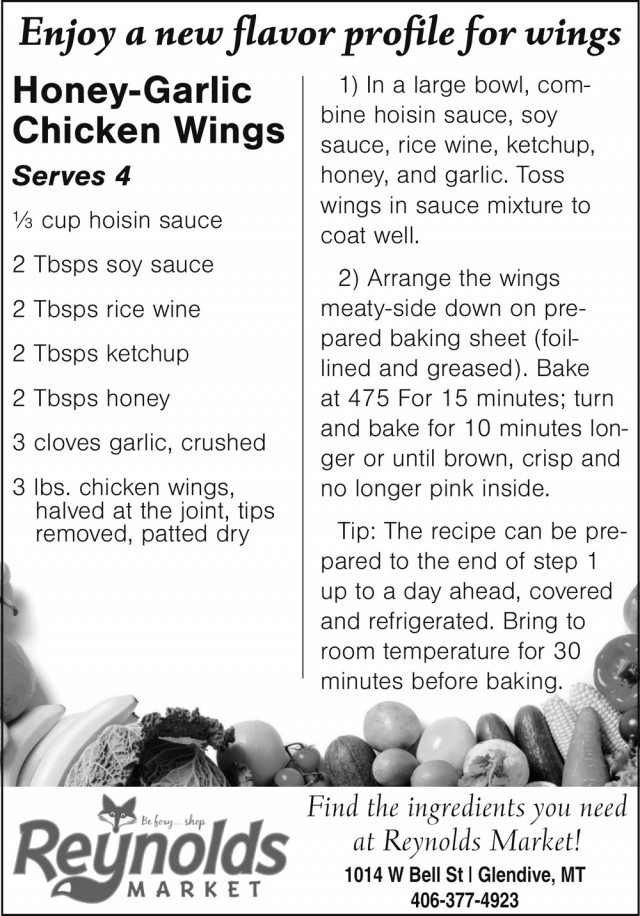 Enjoy a New Flavor Profile for Wings, Reynolds Pharmacy, Glendive, MT