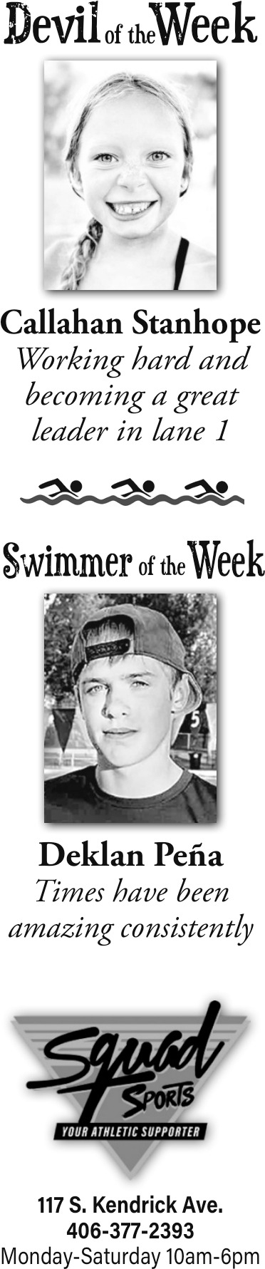 Devil of The Week, Squad Sports, Glendive, MT