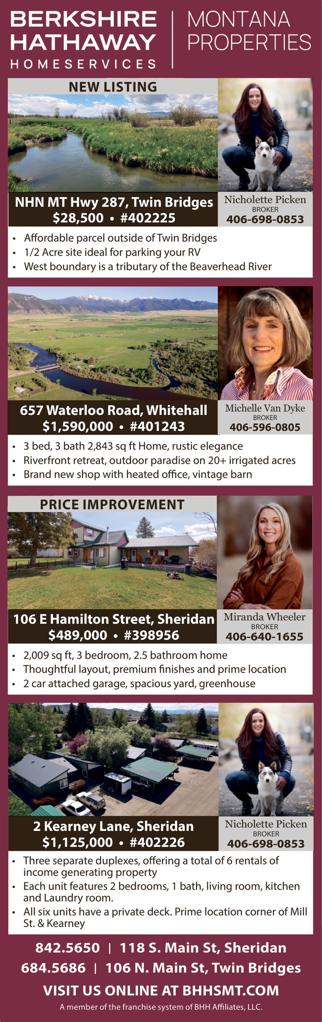 New Listing, Michelle Van Dyke / Nicholette Picken / Miranda Wheeler - Berkshire Hathaway HomeServices Montana Properties