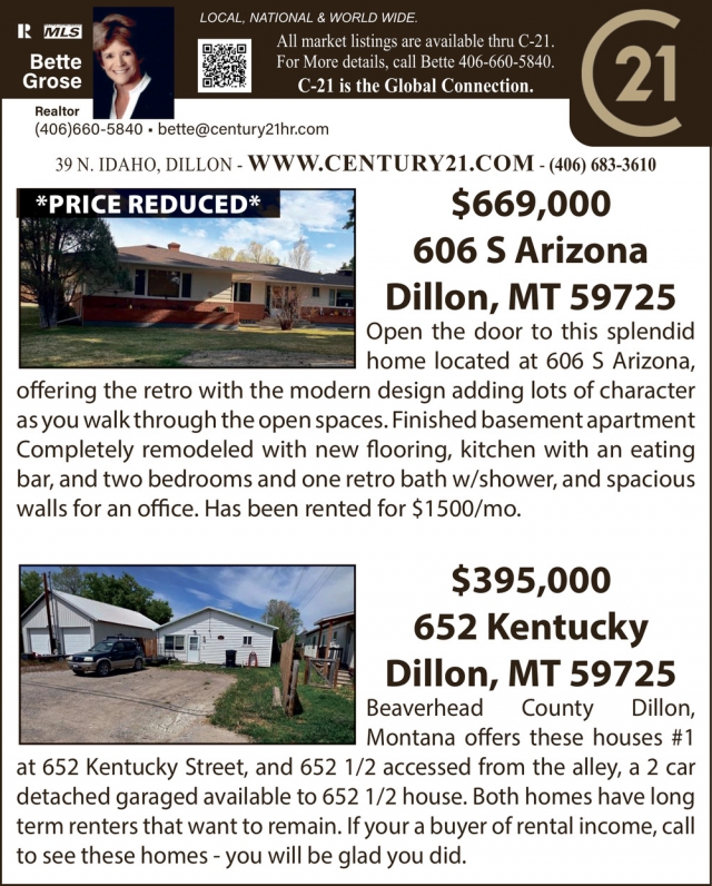 Realtor, Bette Grose - Century 21, Dillon, MT