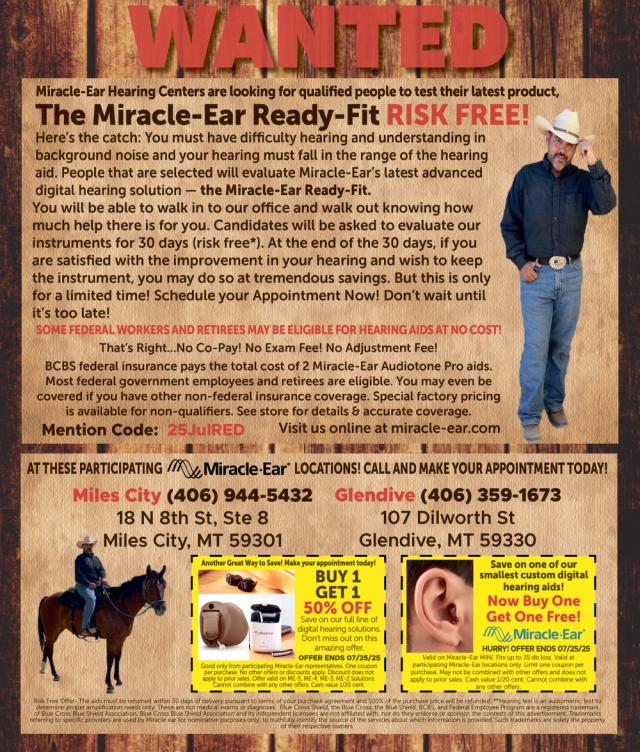 Hearing Loss,  Miracle-Ear / Miles City - Glendive, Glendive, MT
