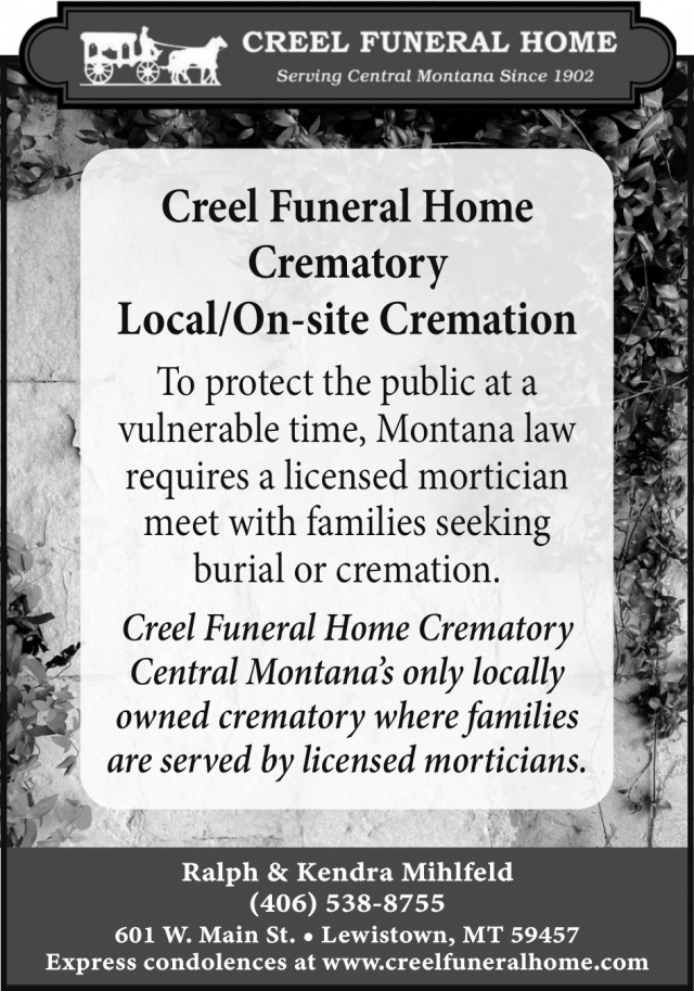 Funeral Home, Creel Funeral Home, Lewistown, MT