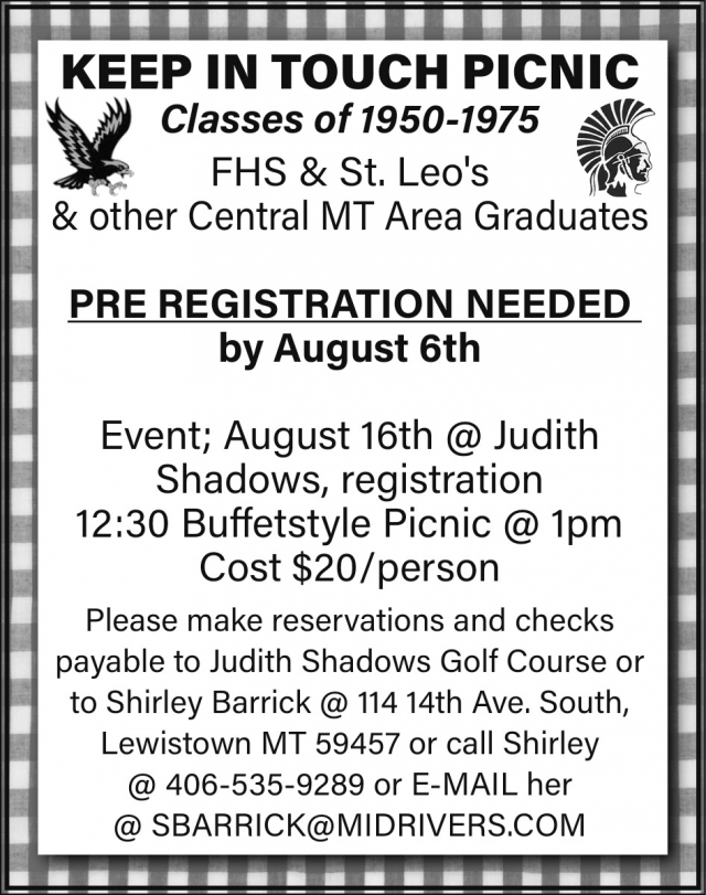 Pre Registration Needed, Keep In Touch Picnic (August 16, 2025)