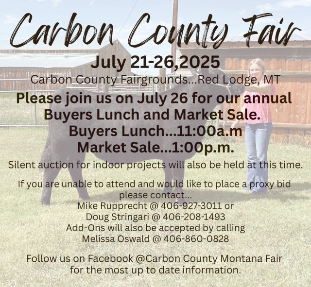 Live Auction, Carbon County 4-H & FFA Fair (July 26, 2025)