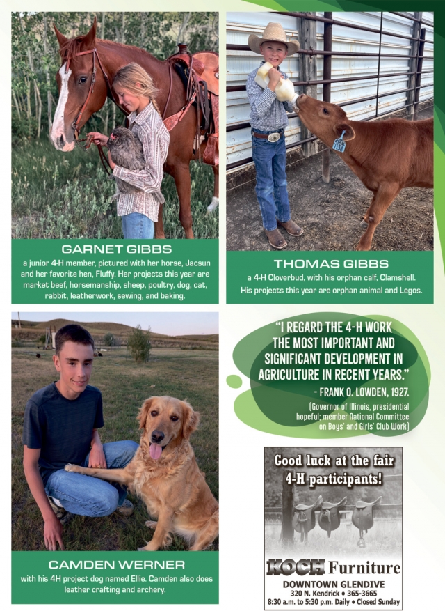 Good Luck at The Fair 4-H Participants!, Koch Furniture, Glendive, MT