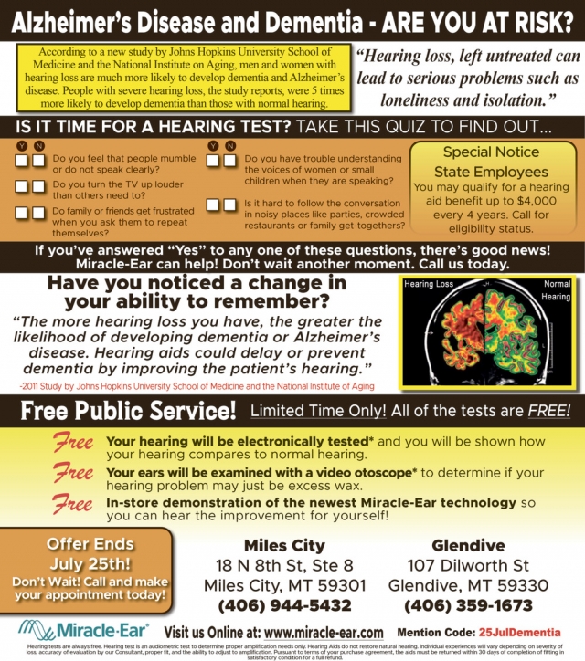 Hearing Loss,  Miracle-Ear / Miles City - Glendive, Glendive, MT