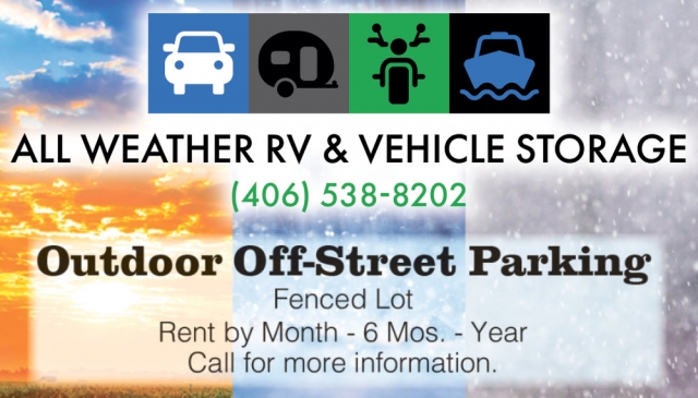 Outdoor Off-Street Parking, All Weather RV & Vehicle Storage, Lewistown, MT