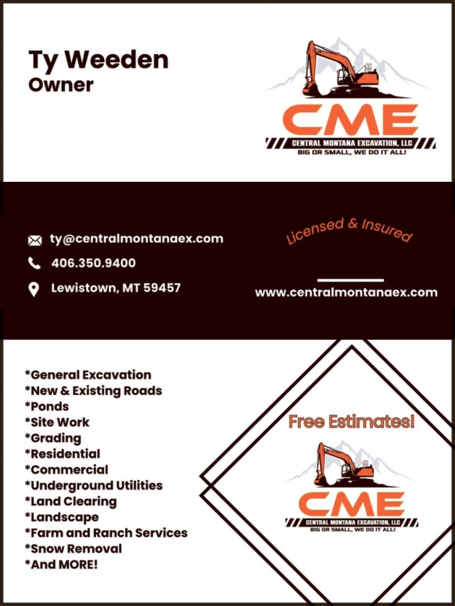 General Excavation, Central Montana Excavation, LLC, Lewistown, MT
