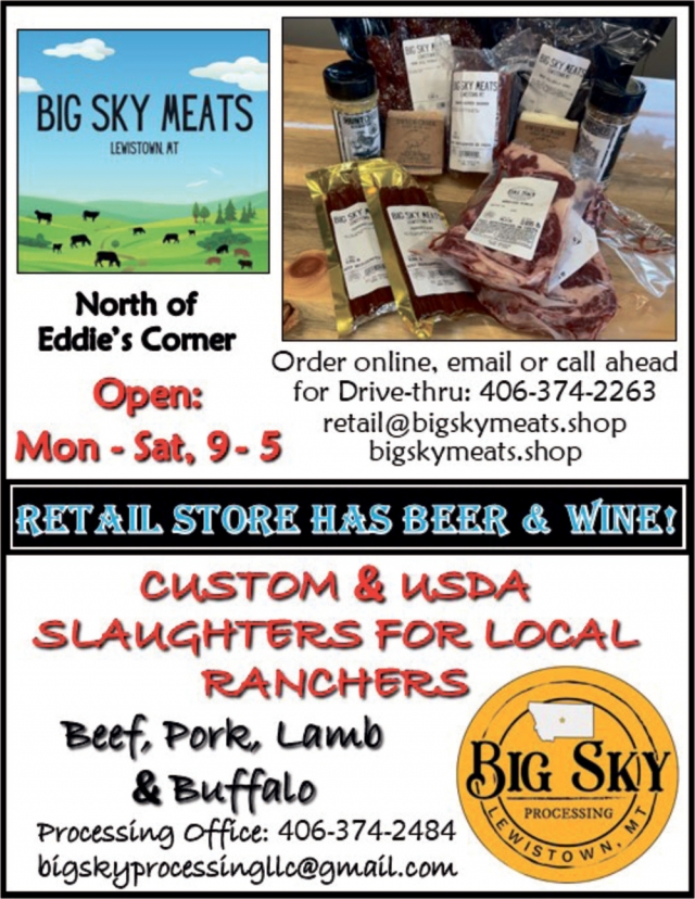 Custom & USDA Slaughters for Local Ranchers, Big Sky Processing, Moore, MT
