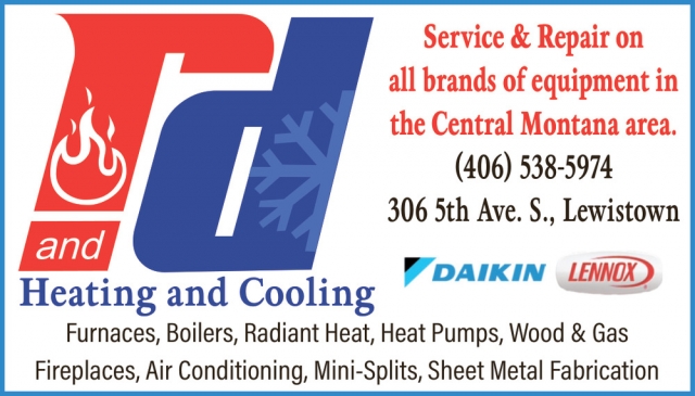 Heating & Cooling Services, R & D Heating, Inc., Lewistown, MT