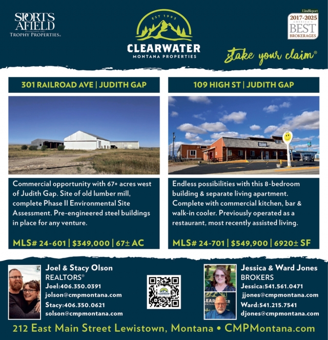 301 Railroad Ave / Judith Gap, Clearwater Montana Properties - Joel & Stacy Olson / Jessica & Ward Jones
