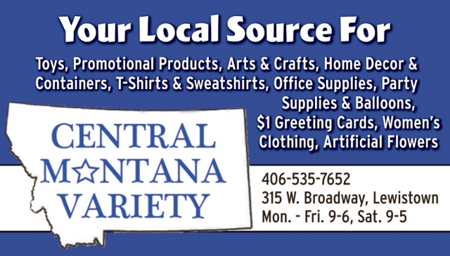 Your Local Source for Toys, Promotional Products and More, Central Montana Variety, Lewistown, MT