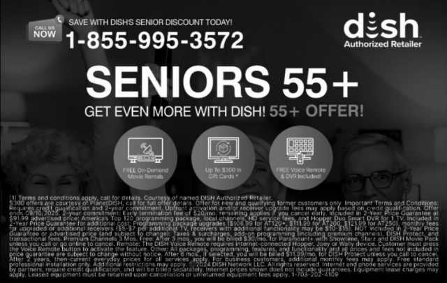 Seniors 55+ Get Even More with Dish!, 855-995-3572, Helena, MT