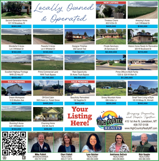 Your Listing Here!, High Country Realty, Lewistown, MT