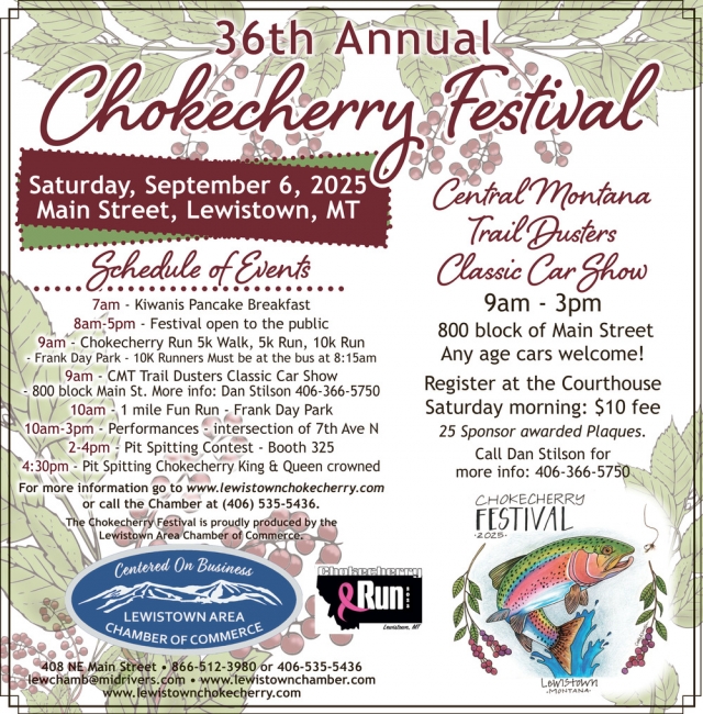 Schedule of Events, 36th Annual Chokecherry Festival