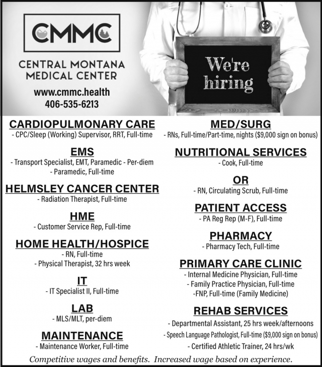 Transport Specialist, Central Montana Medical Center, Lewistown, MT
