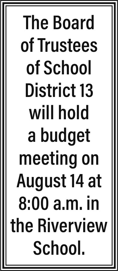 Budget Meeting, Trail Creek School District 13