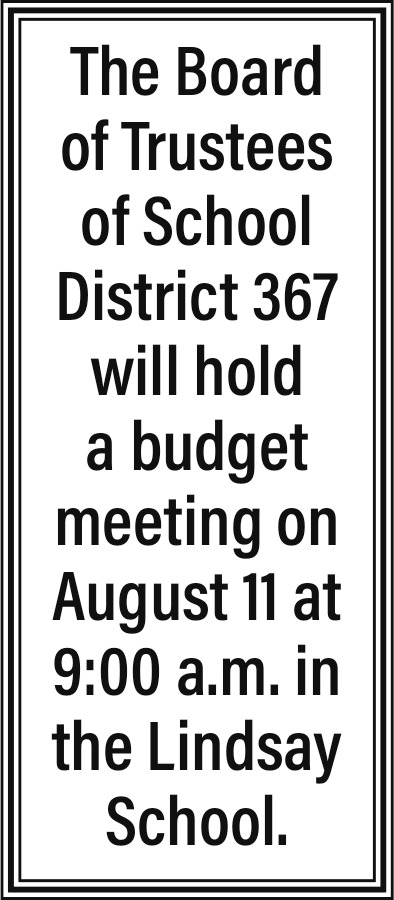 Budget Meeting, Lindsay School District 367, Lindsay, MT