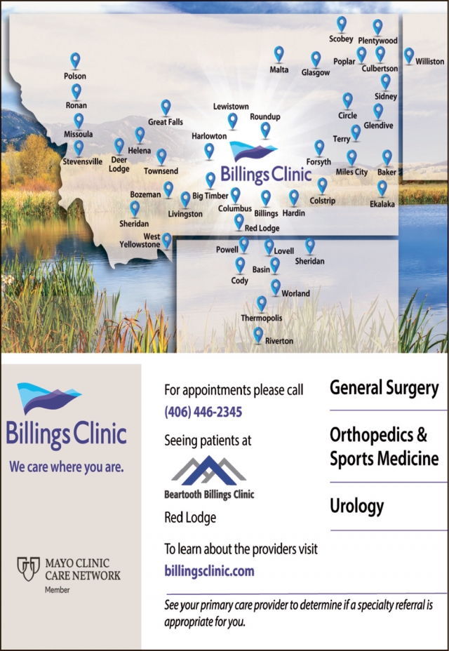 General Surgery, Beartooth Billings Clinic, Red Lodge, MT