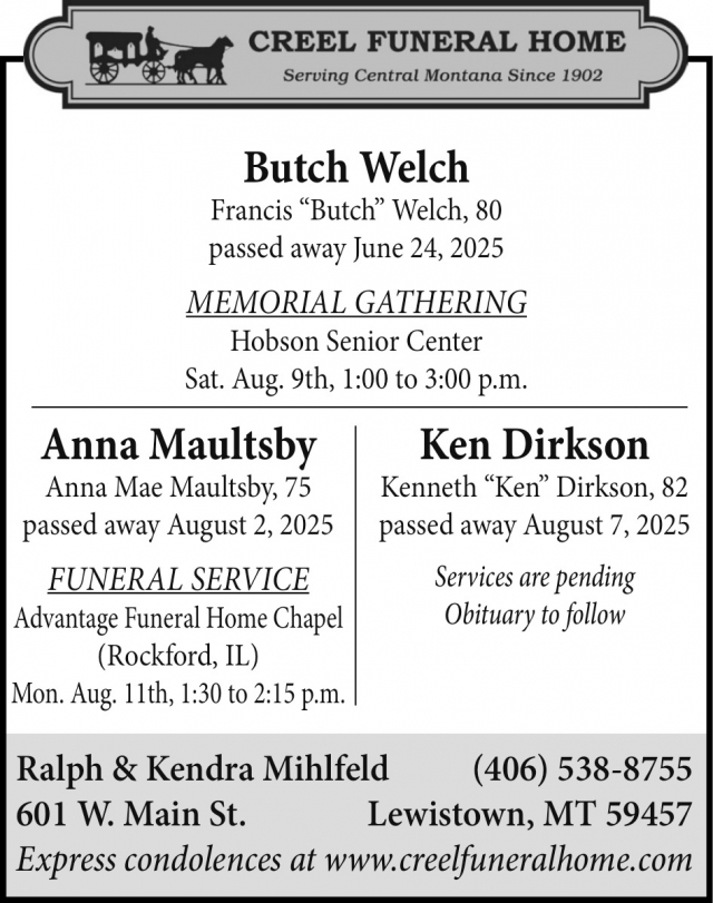 Funeral Home, Creel Funeral Home, Lewistown, MT