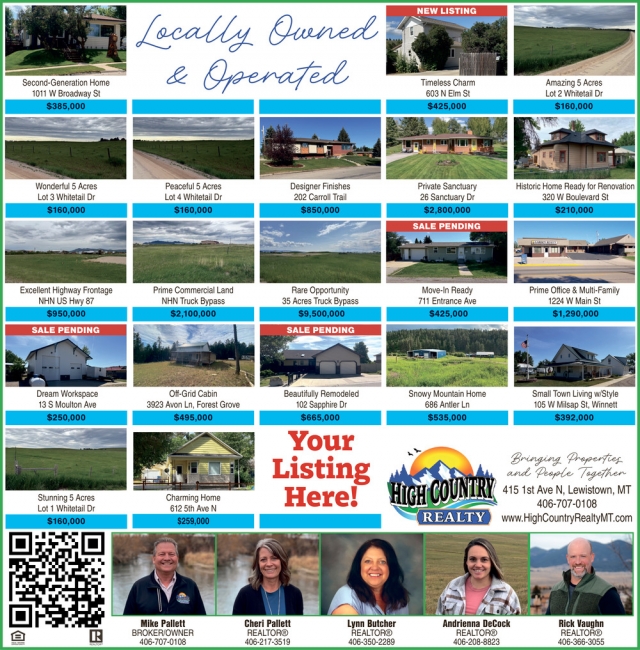 Your Listing Here!, High Country Realty, Lewistown, MT