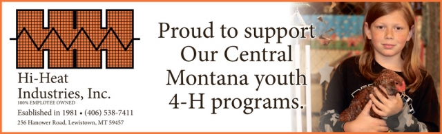 Proud Supporters of Lewistown Baseball and Softball!, Hi-Heat Industries, Inc., Lewistown, MT