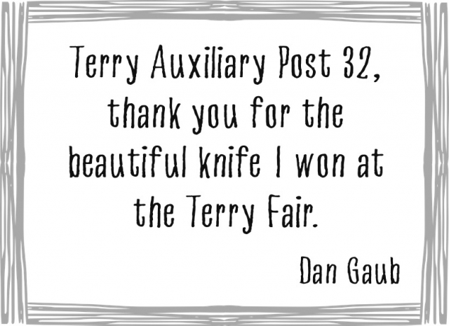 Thank You, Terry Auxiliary Post 32