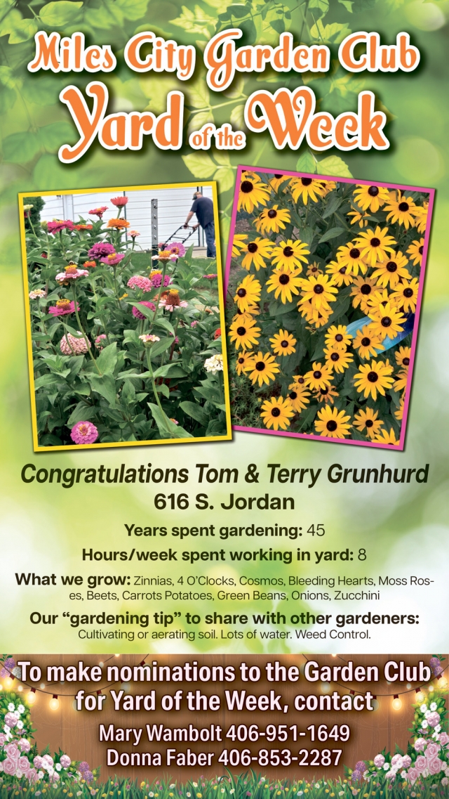 Yard of The Week, Miles City Garden Club