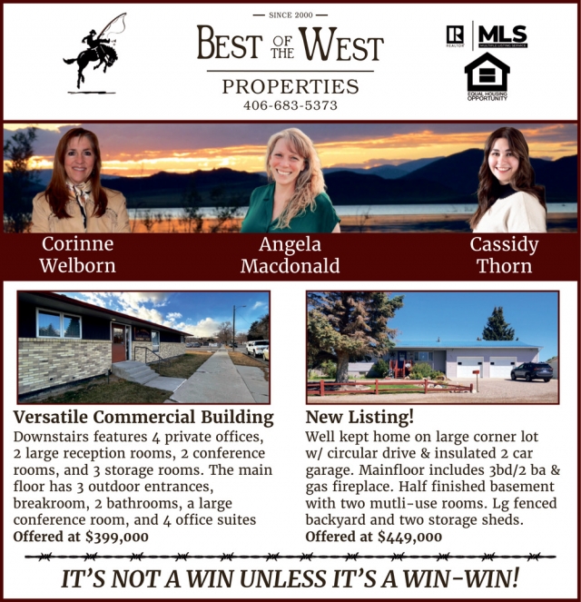 Versatile Commercial Building, Best of the West Properties