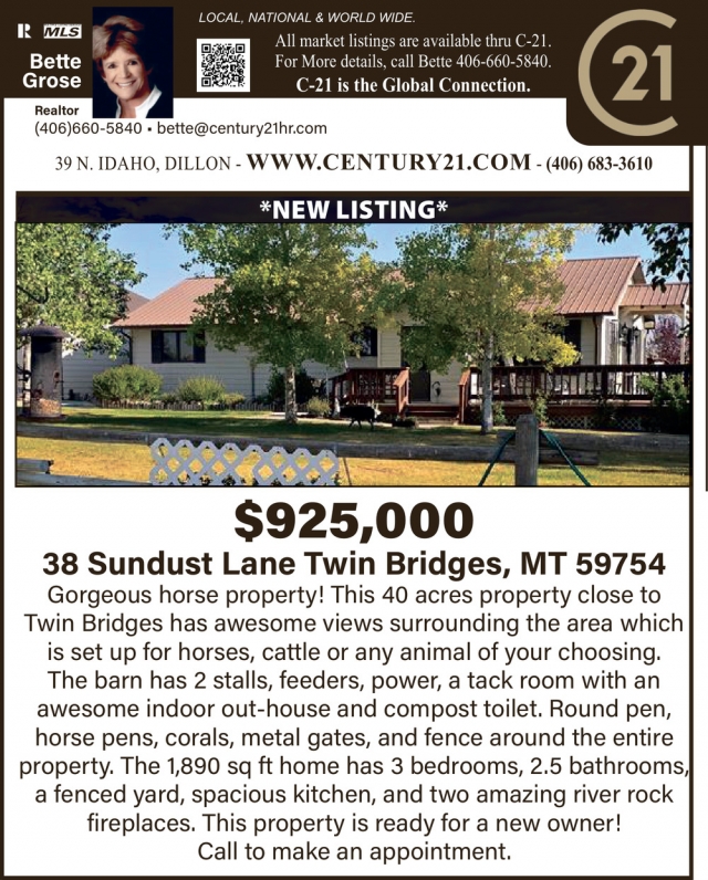 Realtor, Bette Grose - Century 21, Dillon, MT