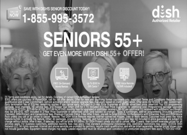 Seniors 55+ Get Even More with Dish!, 855-995-3572, Helena, MT