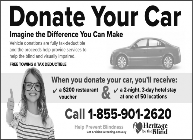Donate Your Car, Heritage for The Blind