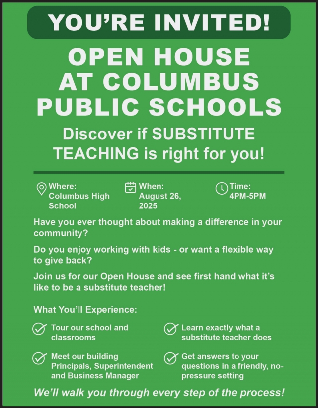 Open House, Columbus Public Schools, Columbus, MT