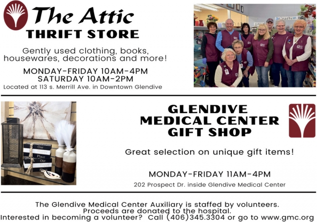 Thrift & Gift Shop, The Attic Thrift Store - Glendive Medical Center Gift Shop