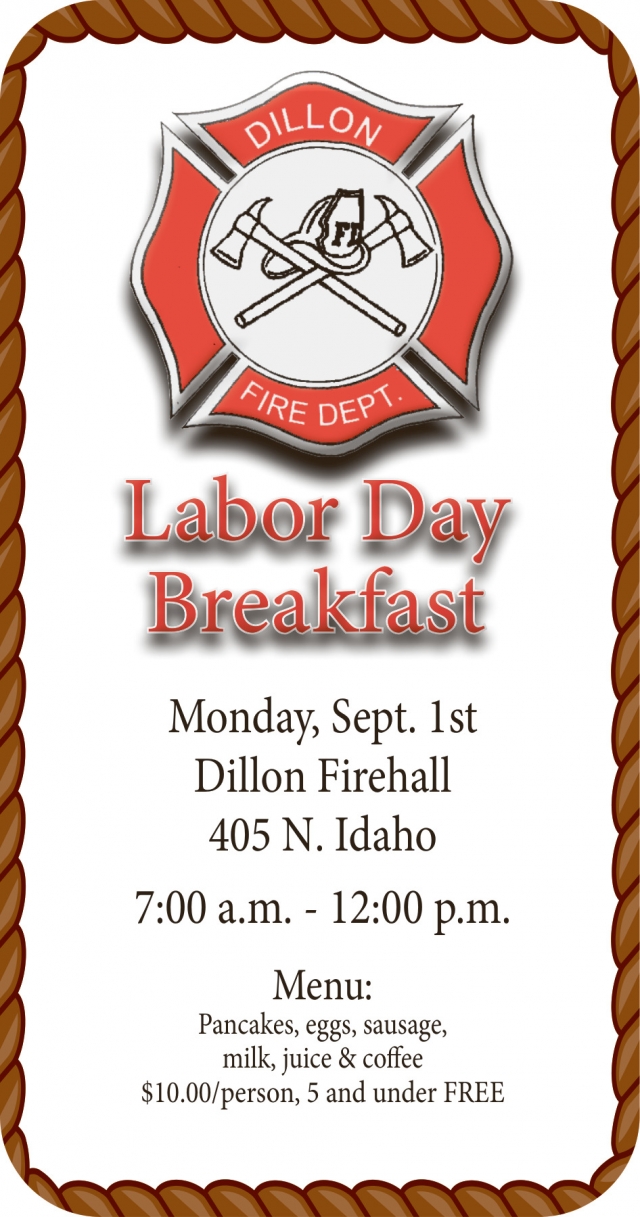 Labor Day Breakfast, Dillon Volunteer Fire Department, Dillon, MT