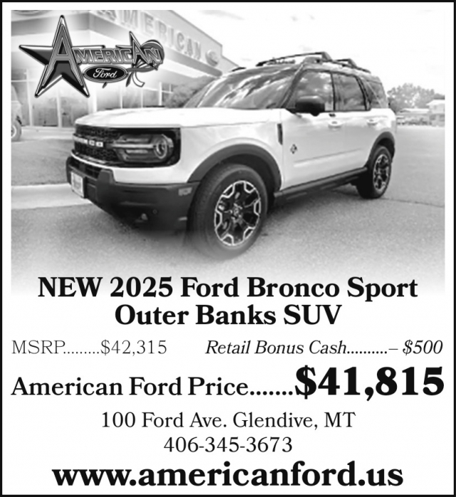 New 2025 Ford Bronco Sport, American Ford - Glendive, Glendive, MT