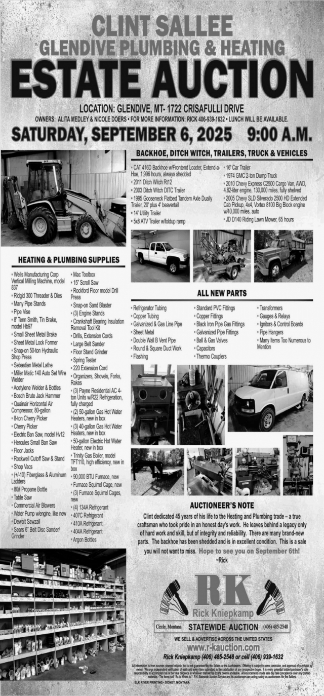 Clint Sallee Glendive Plumbing & Heating, Rick Kniepkamp
