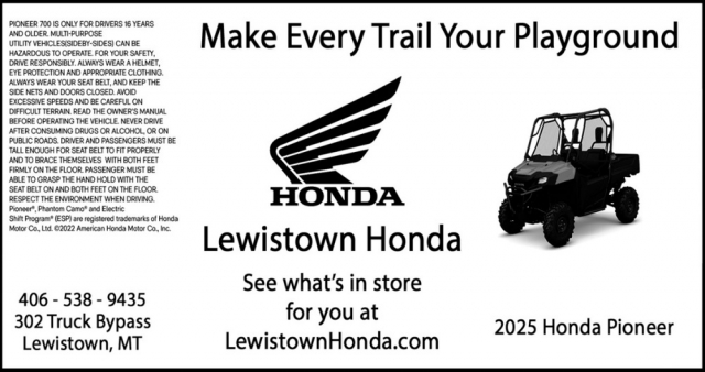 Make Every Trail Your Playground, Lewiston Honda, Lewistown, MT