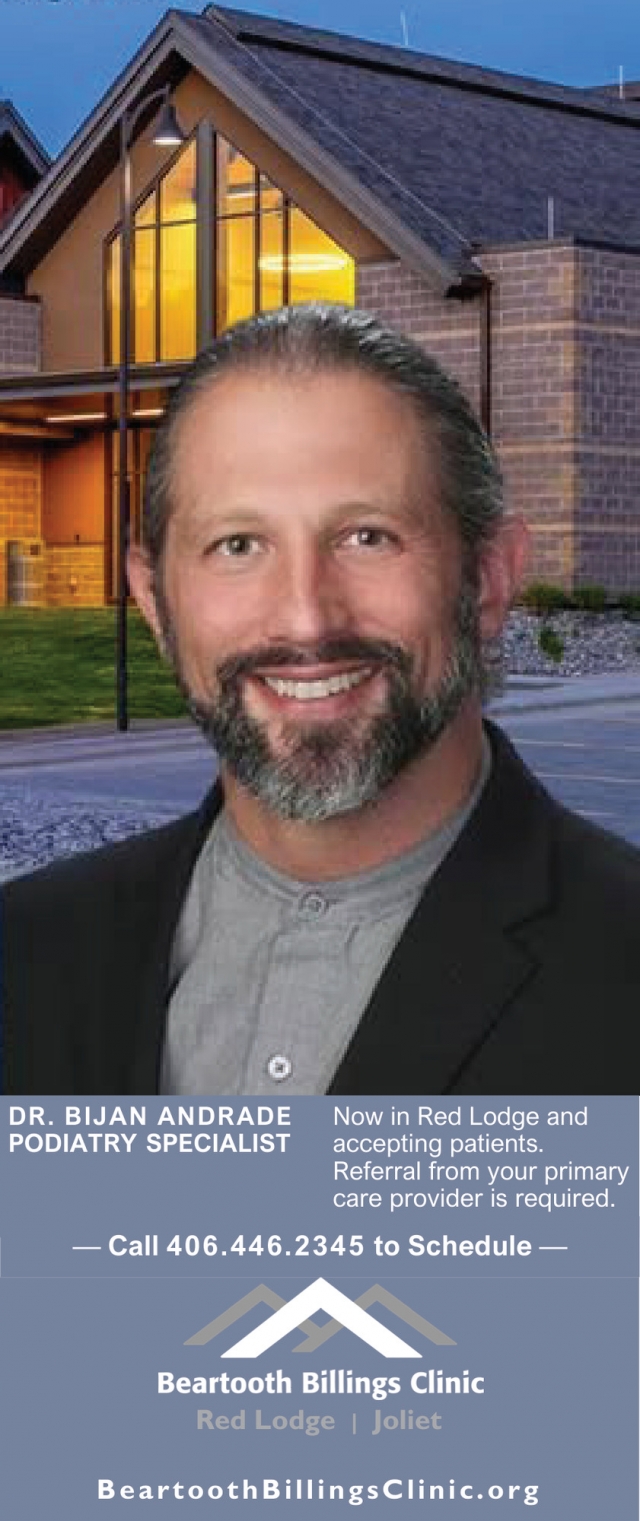 Podiatry Specialist, Beartooth Billings Clinic, Red Lodge, MT