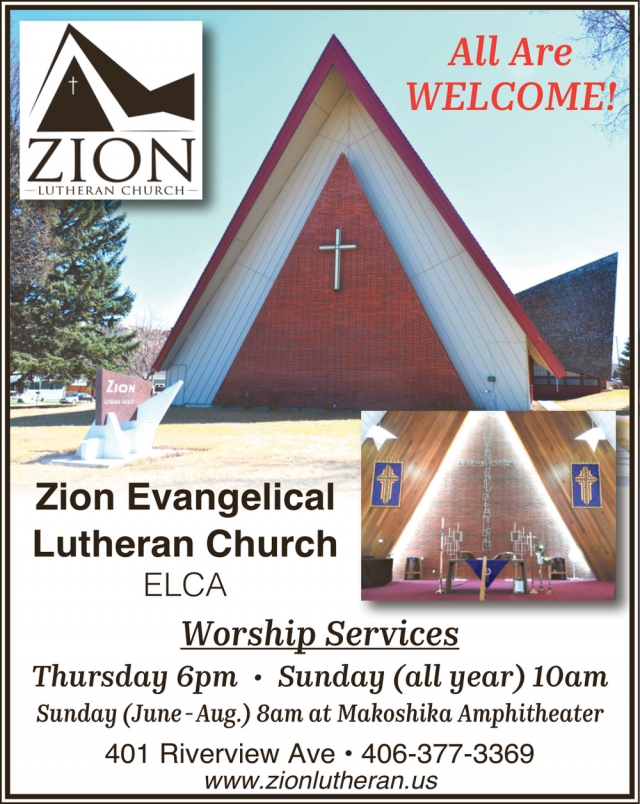 Worship Services, Zion Lutheran Church - Glendive