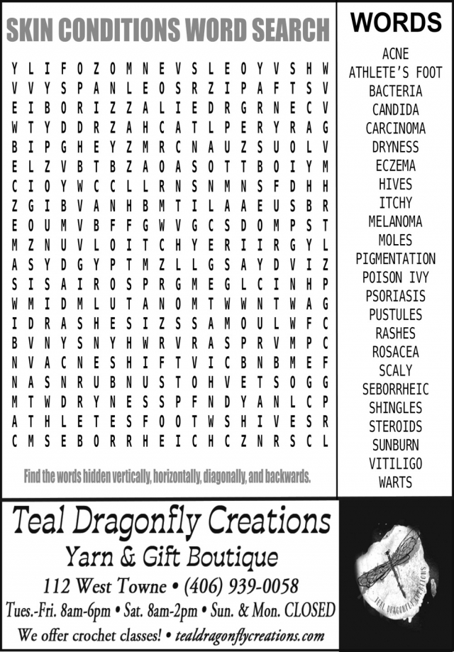 Yarn & Gift Boutique, Teal Dragonfly Creations, Glendive, MT