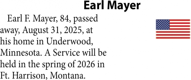 Earl Mayer, Obituaries, Glendive, MT