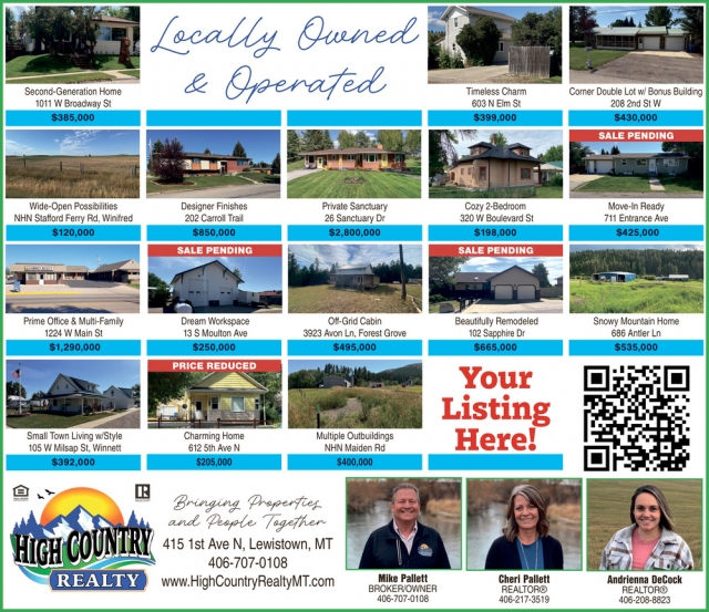 Sale Pending, High Country Realty, Lewistown, MT